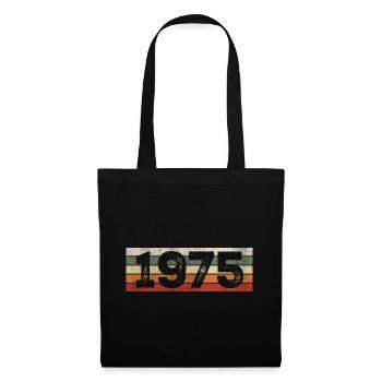 Jahrgang 1975 Retro 1975 Geburtstagsgeschenk - Stoffbeutel - Schwarz - Vorne
