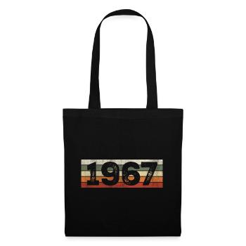 Jahrgang 1967 Retro 1967 Geburtstagsgeschenk - Stoffbeutel - Schwarz - Vorne