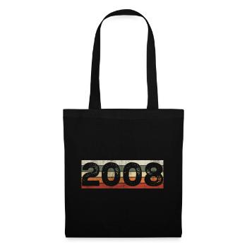 Millésime 2008 Cadeau D’anniversaire Rétro 2008 - Sac en tissu - noir - Devant