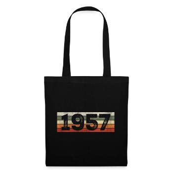 Millésime 1957 Cadeau D’anniversaire Rétro 1957 - Sac en tissu - noir - Devant
