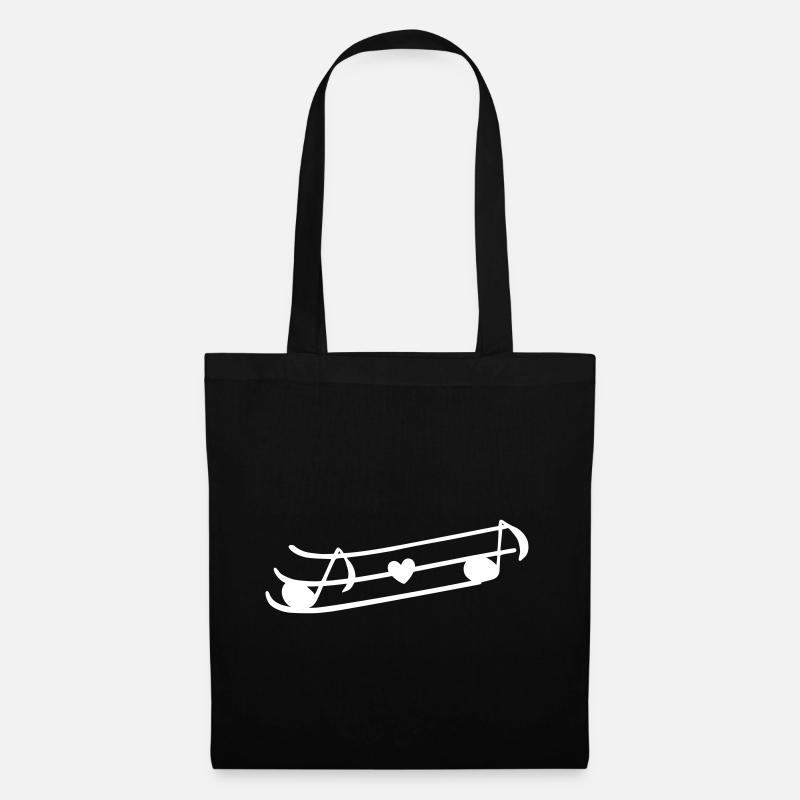 Music notes with heart - Tote Bag - black