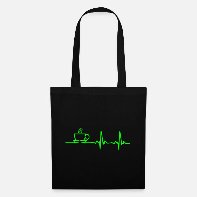 Kaffee Liebhaber - Heartbeat - Stoffbeutel - Schwarz