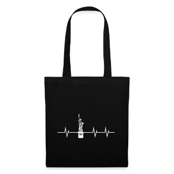 Heartbeat Liberty – My Heart Beats for Freedom - Tote Bag - black - Front