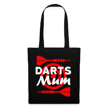 Darts mum (fléchettes, jeu de fléchettes en arrière-plan) - Sac en tissu - noir - Devant