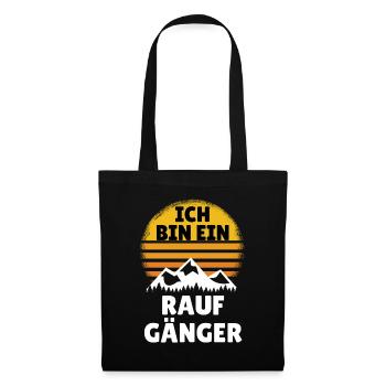 Raufgänger für Wanderer beim Wandern in den Bergen - Stoffbeutel - Schwarz - Vorne