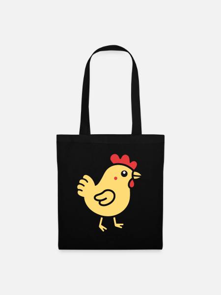 Huhn - Stoffbeutel - Schwarz