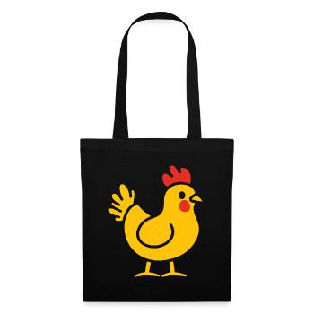 Poulet - Sac en tissu - noir - Devant
