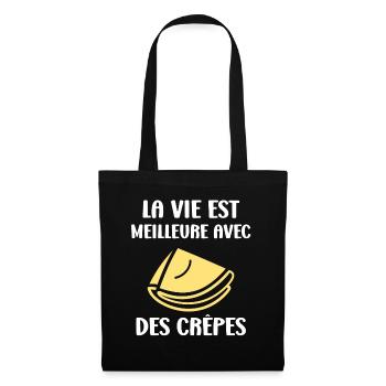 crêpe - Sac en tissu - noir - Devant