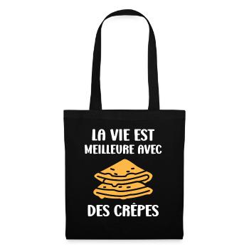 crêpe - Sac en tissu - noir - Devant