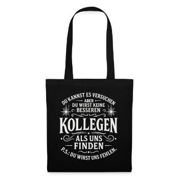 Jobwechsel Kollegen Abschiedsgeschenk - Stoffbeutel - Schwarz - Vorne