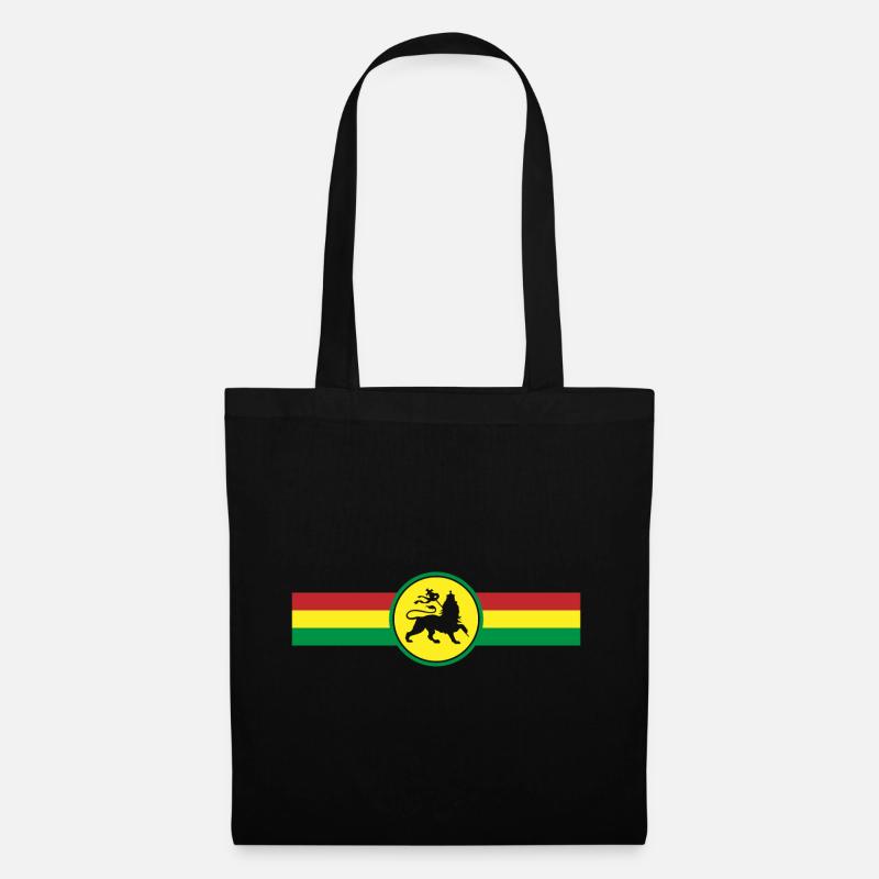 Flagge Rasta Reggae Reggaeton Löwe - Stoffbeutel - Schwarz