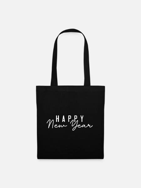 Happ Neujahr - Stoffbeutel - Schwarz