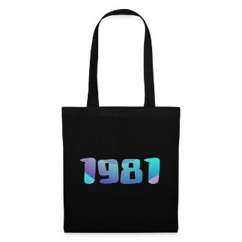 Geburtstagsgeschenk 1981 Jahrgang 1981 Retro 1981 - Stoffbeutel - Schwarz - Vorne