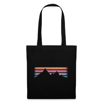 MONTAGNES - RANDONNÉE - RETRO Stripes - Sac en tissu - noir - Devant