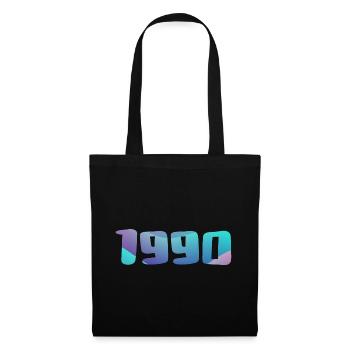 1990 Geburtstagsgeschenk Vintage 1990 Retro 1990er Jahre - Stoffbeutel - Schwarz - Vorne