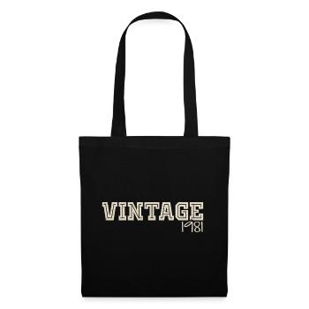 Jahrgang 1981 Original 1981 Retro 1981 Geschenk 1981 - Stoffbeutel - Schwarz - Vorne
