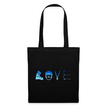 SKI LOVE - Wintersport - Skifahren - Snow Edition* - Stoffbeutel - Schwarz - Vorne