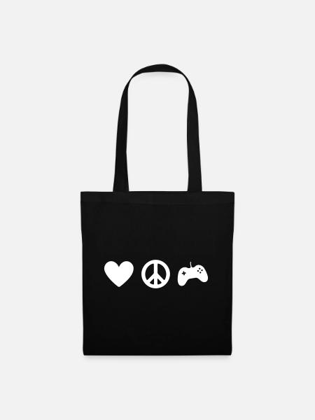 LOVE PEACE & GAMING - Stoffbeutel - Schwarz