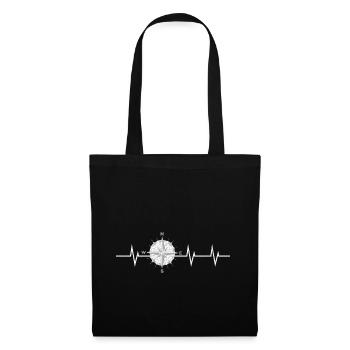 Battement de cœur de la direction - Ma boussole - Sac en tissu - noir - Devant