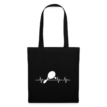 Battement de cœur du padel - Sac en tissu - noir - Devant