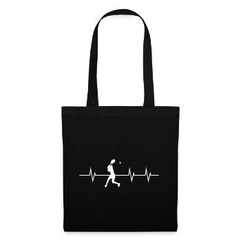 Battement de cœur d’un joueur de tennis - Sac en tissu - noir - Devant