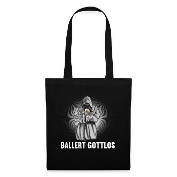 Ballert Gottlos Bier Saufen Biere Biergarten - Stoffbeutel - Schwarz - Vorne