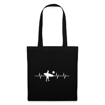 Heartbeat of a Surfer - Stoffbeutel - Schwarz - Vorne