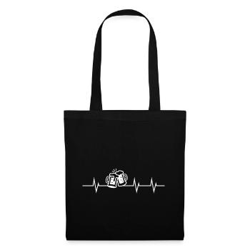 Heartbeat of Beer - Stoffbeutel - Schwarz - Vorne