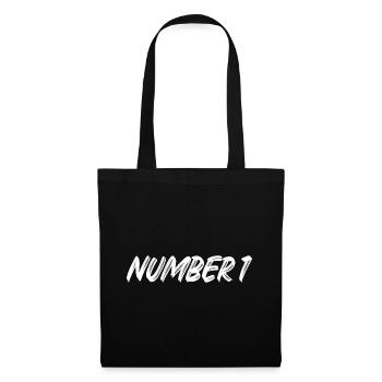 Number 1 - eins - erster - erste - 1 - Nummer 1 - Stoffbeutel - Schwarz - Vorne