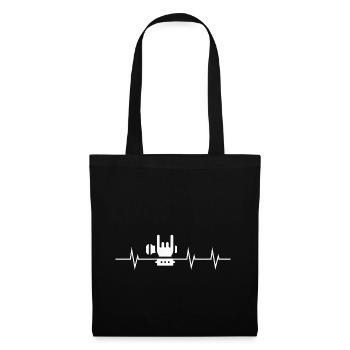 Battement de cœur du métal - Sac en tissu - noir - Devant