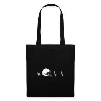 Battement de cœur d’un footballeur - Sac en tissu - noir - Devant