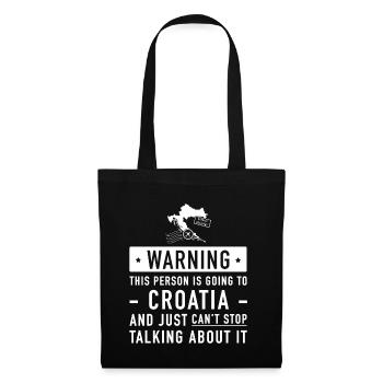 Original Kroatien Urlaub Geschenk - Stoffbeutel - Schwarz - Vorne