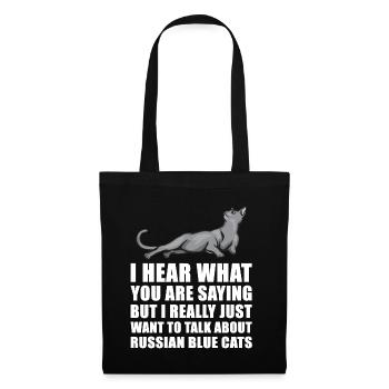 Russische blaue Katze nettes Geschenk - Stoffbeutel - Schwarz - Vorne