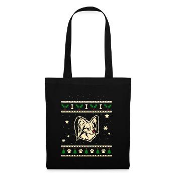 Papillon Weihnachtsgeschenk - Stoffbeutel - Schwarz - Vorne