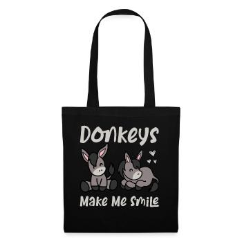 Donkeys Make Me Smile Mule Farm Animal - Tote Bag - black - Front