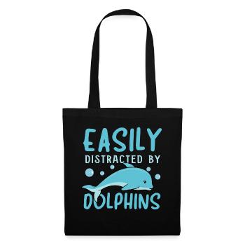 Abgelenkt von Delfinen Ocean Wildlife Sea Animal - Stoffbeutel - Schwarz - Vorne