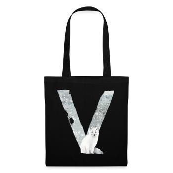 V – caractère décoratif – hiver - Sac en tissu - noir - Devant