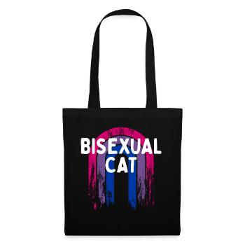 Bisexual Cat Bi LGBTQ Bi Pride LGBT Funny Animal - Stoffbeutel - Schwarz - Vorne