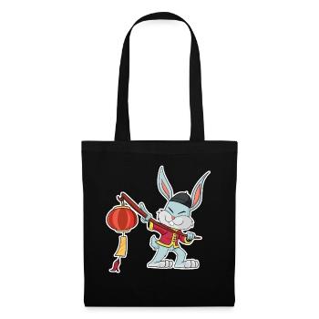 Joyeux Nouvel An chinois 2023 I Année du Lapin - Sac en tissu - noir - Devant