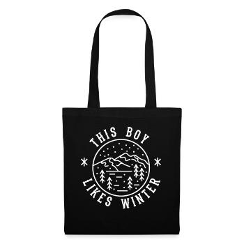 Un garçon aime les journées d'hiver, livre - Sac en tissu - noir - Devant