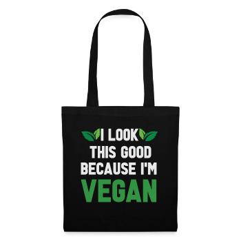 Vegan Fleischlos Tierlieb & Veganer - Stoffbeutel - Schwarz - Vorne