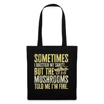 Cueillette de champignons Cueillette de champignons Cueillette de champignons - Sac en tissu - noir - Devant