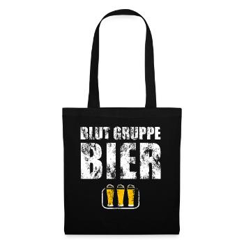 blutgruppe bier bierkrug - Stoffbeutel - Schwarz - Vorne