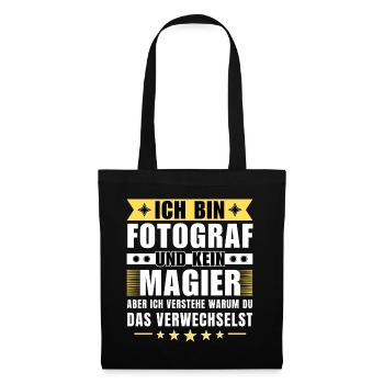 Ich bin Fotograf und kein Magier - Stoffbeutel - Schwarz - Vorne