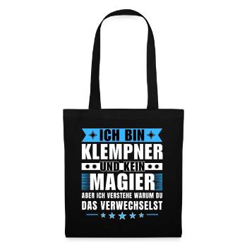Ich bin Klempner und kein Magier - Stoffbeutel - Schwarz - Vorne