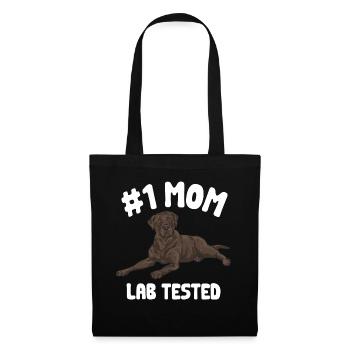 Chien Labrador Retriever brun chocolat - Sac en tissu - noir - Devant