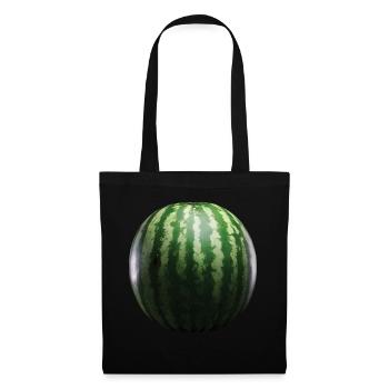 Wassermelone Obst Geschenk - Stoffbeutel - Schwarz - Vorne