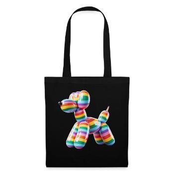Balloon Dog Pride Rainbow Flag - Tote Bag - black - Front