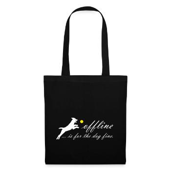 Chien hors ligne Chien de course - Sac en tissu - noir - Devant