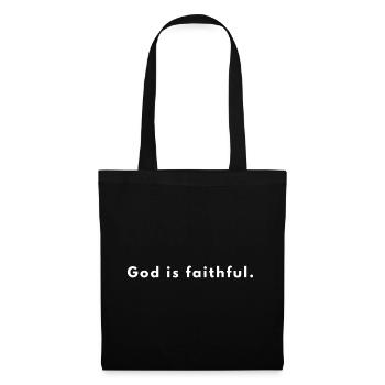 Dieu est fidèle - Citation chrétienne - Sac en tissu - noir - Devant
